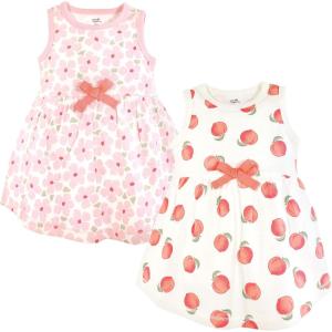 imageTouched by Nature Baby Girls Organic Cotton Short LongSleeve DressesPeach