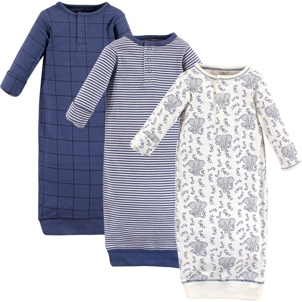 imageTouched by Nature Baby Girls Organic Cotton Henley GownsElephant