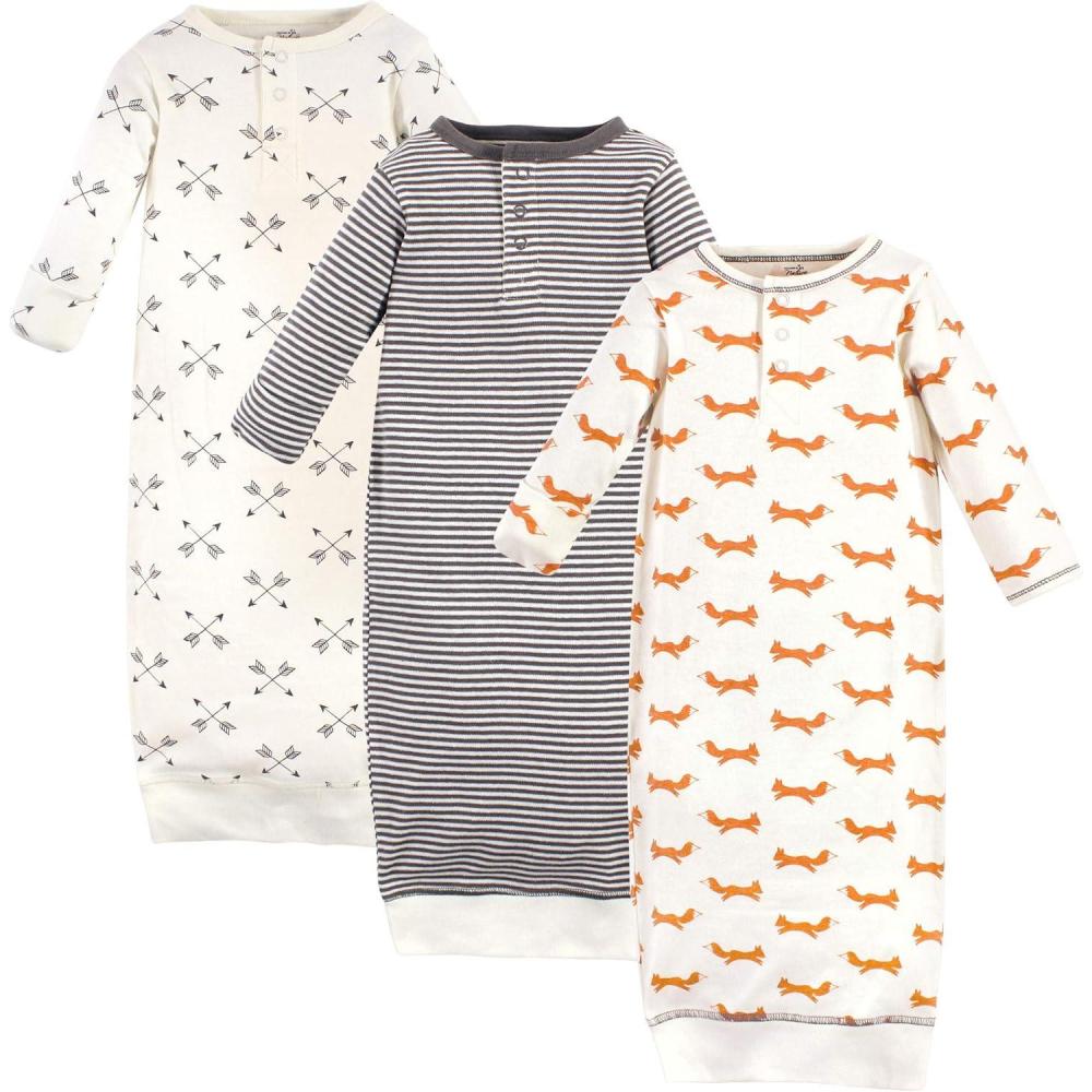 imageTouched by Nature Baby Girls Organic Cotton Henley GownsFox