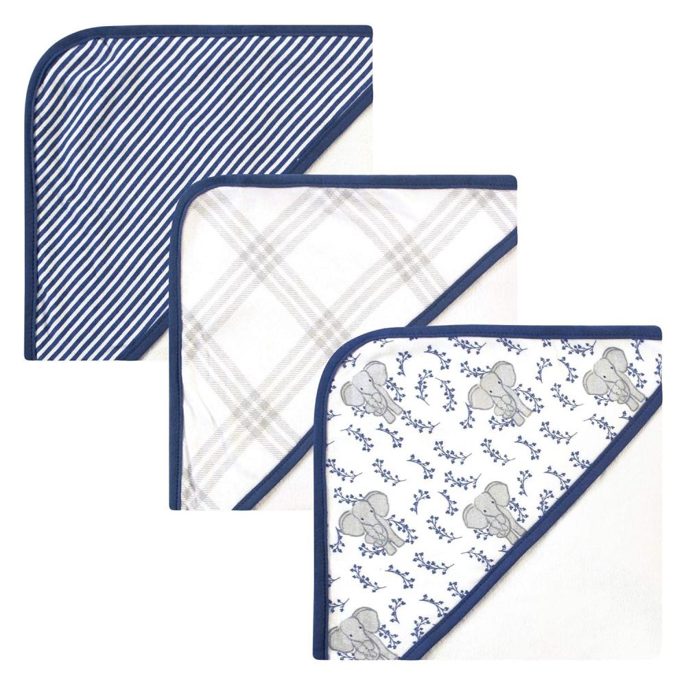 imageTouched by Nature Unisex Baby Organic Cotton Hooded Towels Pink Elephant One SizeBlue Elephant