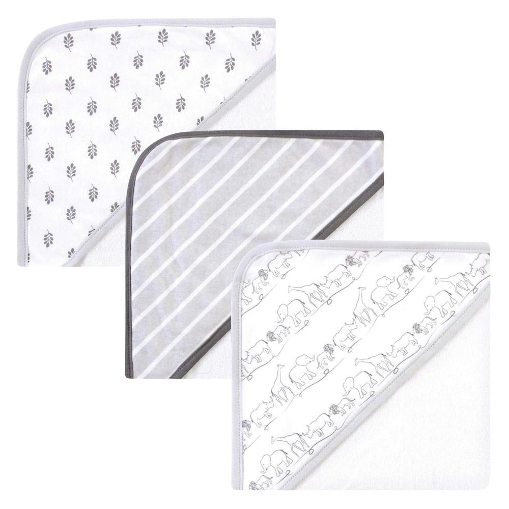 imageTouched by Nature Unisex Baby Organic Cotton Hooded Towels Pink Elephant One SizeSafari