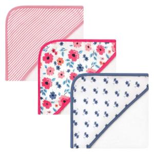 imageTouched by Nature Unisex Baby Organic Cotton Hooded Towels Pink Elephant One SizeGarden Floral