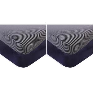 imageTouched by Nature Unisex Baby and Toddler Organic Cotton Crib Sheet Navy Heather Gray One Size Pack of 2One Size Pack of 2