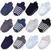 imageTouched by Nature Unisex Baby Organic Cotton Socks with NonSkid Gripper for Fall ResistanceBlue Black