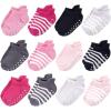 imageTouched by Nature Unisex Baby Organic Cotton Socks with NonSkid Gripper for Fall ResistancePink Black