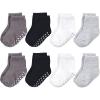 imageTouched by Nature Unisex Baby Organic Cotton Socks with NonSkid Gripper for Fall ResistanceSolid Black