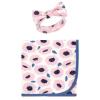 imageTouched by Nature Unisex Baby Organic Cotton Swaddle Blanket and Headband or Cap Peonies One SizeBlossoms