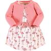 imageTouched by Nature babygirls Organic Cotton Dress and CardiganPink Flamingo