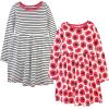 image:imageTouched by Nature BabyGirls Organic Cotton ShortSleeve and LongSleeve DressesYouth Poppy Long Sleeve