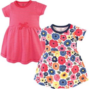 image:imageTouched by Nature BabyGirls Organic Cotton ShortSleeve and LongSleeve DressesBaby Toddler Bright Flower Short Sleeve