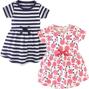 image:imageTouched by Nature BabyGirls Organic Cotton ShortSleeve and LongSleeve DressesBaby Toddler Coral Rose Short Sleeve