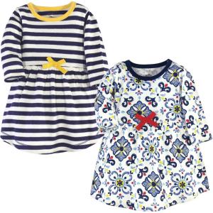 image:imageTouched by Nature BabyGirls Organic Cotton ShortSleeve and LongSleeve DressesBaby Toddler Pottery Tile Long Sleeve