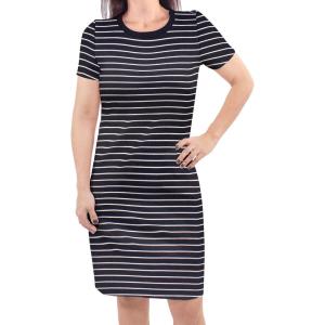 image:imageTouched by Nature BabyGirls Organic Cotton ShortSleeve and LongSleeve DressesWomen Black Stripe Short Sleeve