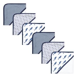 image:imageTouched by Nature Unisex Baby 6Pc Organic Cotton Hooded Towels Bundle Set Blue Whale One Size