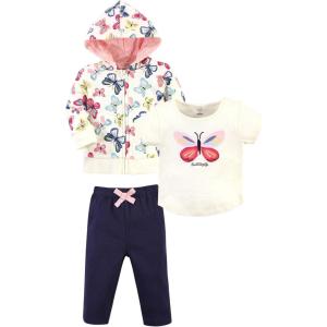 image:imageTouched by Nature Baby Organic Cotton Hoodie Bodysuit Or Tee Top and PantBright Butterflies Toddler