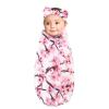 image:imageTouched by Nature Unisex Baby Organic Cotton Swaddle Blanket and Headband or Cap Cherry Blossom One SizeCherry Blossom