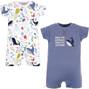 image:imageTouched by Nature Baby Unisex Baby Organic Cotton RompersOcean