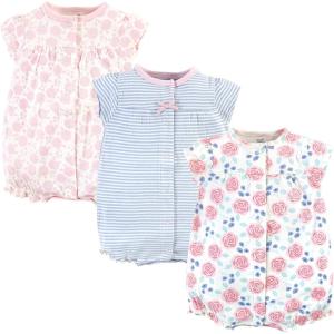 image:imageTouched by Nature Baby Unisex Baby Organic Cotton RompersPink Rose