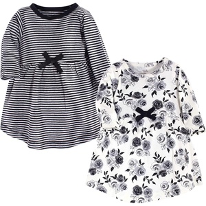 image:imageTouched by Nature Girls Toddler Baby and Womens Organic Cotton ShortSleeve and LongSleeve DressesBaby Toddler Black Floral Long Sleeve