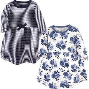 image:imageTouched by Nature Girls Toddler Baby and Womens Organic Cotton ShortSleeve and LongSleeve DressesBaby Toddler Navy Floral Long Sleeve