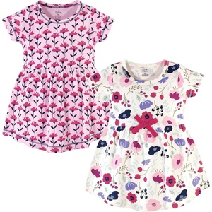 image:imageTouched by Nature Girls Toddler Baby and Womens Organic Cotton ShortSleeve and LongSleeve DressesBaby Toddler Pink Botanical Short Sleeve