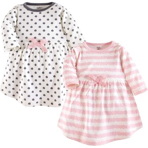 image:imageTouched by Nature Girls Toddler Baby and Womens Organic Cotton ShortSleeve and LongSleeve DressesBaby Toddler Pink Gray Scribble Long Sleeve