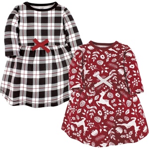 image:imageTouched by Nature Girls Toddler Baby and Womens Organic Cotton ShortSleeve and LongSleeve DressesRed Winter Folk