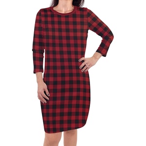 image:imageTouched by Nature Girls Toddler Baby and Womens Organic Cotton ShortSleeve and LongSleeve DressesWomen Buffalo Plaid Long Sleeve