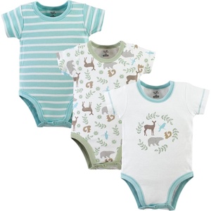 image:imageTouched by Nature Baby Boys Organic Cotton Bodysuits Bodysuit 3 PackForest