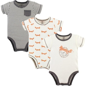 image:imageTouched by Nature Baby Boys Organic Cotton Bodysuits Bodysuit 3 PackFox 3pack