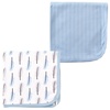 image:imageOrganic Cotton Swaddle Blanket 2PackBlueFeathers