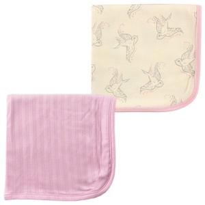 image:imageOrganic Cotton Swaddle Blanket 2PackPinkBird