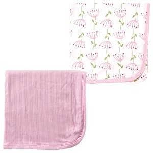 image:imageOrganic Cotton Swaddle Blanket 2PackPinkFlowers
