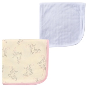 image:imageOrganic Cotton Swaddle Blanket 2PackWhiteBird