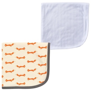 image:imageOrganic Cotton Swaddle Blanket 2PackWhiteFox